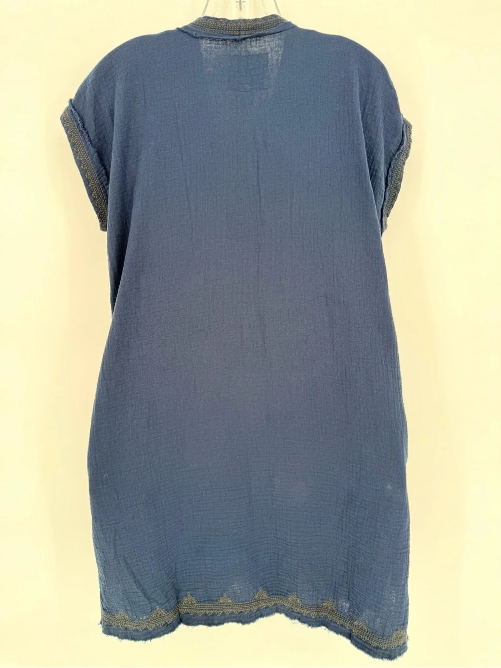 NEW Johnny Was Biya Zippy Tunic Dress Borboleta Blue Butterfly Embroidered Med M - Picture 7 of 13